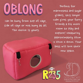 oblong bed for marmoset monkeys and sugar gliders