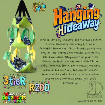 hanging hideaway for Marmosets and Sugar Gliders