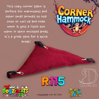 corner hammock for marmosets and sugar gliders