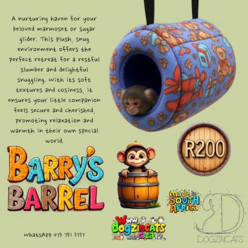 barry's barrel for marmoset monkeys and sugar gliders