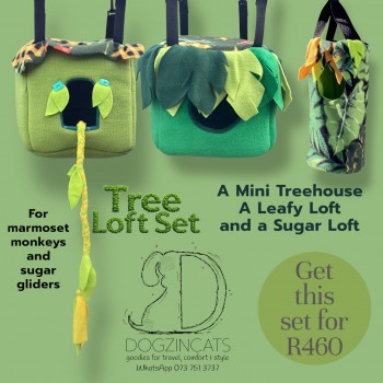 Tree loft set for marmoset monkeys and sugar gliders