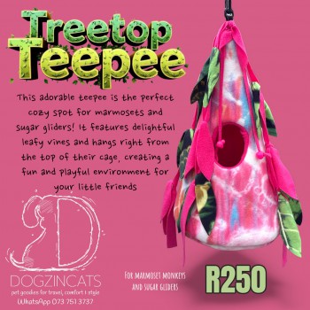 Treetop teepee for marmosets and sugar gliders