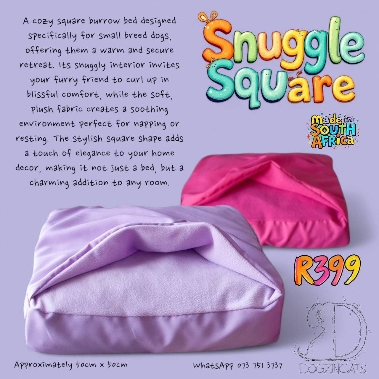 square dog burrow bed